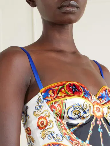 Dolce & Gabbana Caretto-print Satin Mini Dress | Thumbnail 4 Dolce & Gabbana Caretto-print Satin Mini Dress | Thumbnail 4