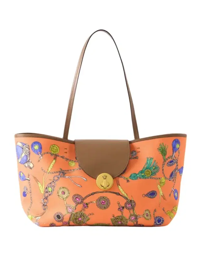 Versace Vivian Printed Leather-trimmed Canvas Tote