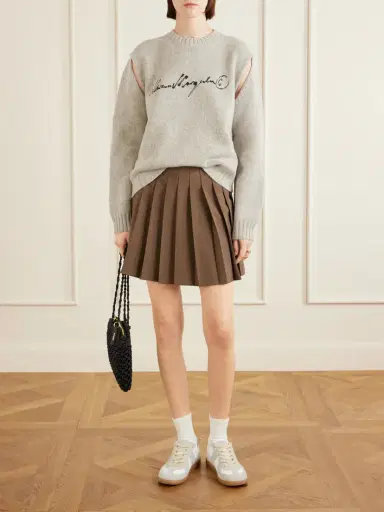 MM6 MAISON MARGIELA Logo-print Cut-out Wool-blend Sweater | Thumbnail 2 MM6 MAISON MARGIELA Logo-print Cut-out Wool-blend Sweater | Thumbnail 2