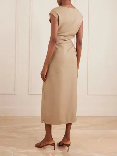 Proenza Schouler Katia Gathered Gabardine Midi Dress | Thumbnail 3 Proenza Schouler Katia Gathered Gabardine Midi Dress | Thumbnail 3