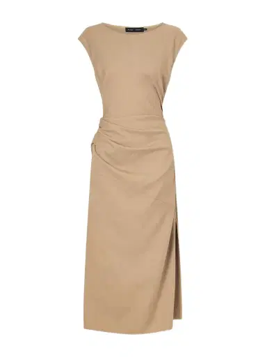 Proenza Schouler Katia Gathered Gabardine Midi Dress | Thumbnail 1 Proenza Schouler Katia Gathered Gabardine Midi Dress | Thumbnail 1