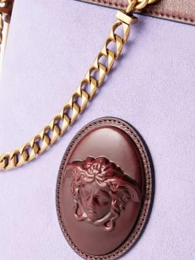 Versace Pivot Leather-trimmed Suede Bucket Bag | Thumbnail 5 Versace Pivot Leather-trimmed Suede Bucket Bag | Thumbnail 5