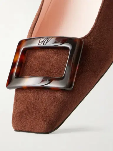Roger Vivier Belle Vivier Buckled Suede Ballet Flats | Thumbnail 5