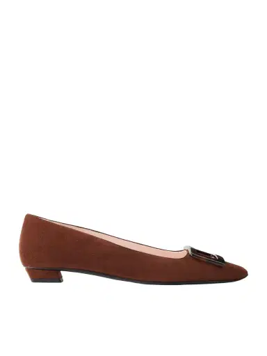 Roger Vivier Belle Vivier Buckled Suede Ballet Flats | Thumbnail 1