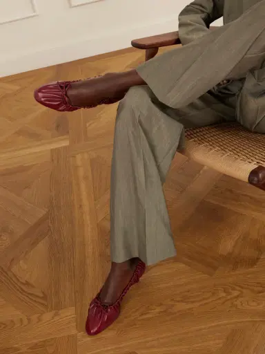 Herbert Levine Gather Around 55 Bow-detailed Gathered Leather Pumps | Thumbnail 2 Herbert Levine Gather Around 55 Bow-detailed Gathered Leather Pumps | Thumbnail 2
