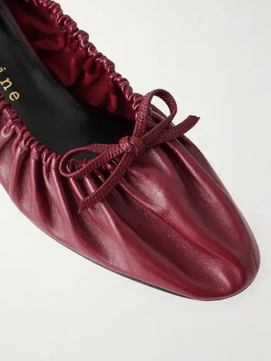 Herbert Levine Gather Around 55 Bow-detailed Gathered Leather Pumps | Thumbnail 5 Herbert Levine Gather Around 55 Bow-detailed Gathered Leather Pumps | Thumbnail 5
