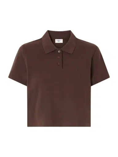 Saint Laurent Cassandre-embroidered Cropped Cotton-piqué Polo Shirt | Thumbnail 1 Saint Laurent Cassandre-embroidered Cropped Cotton-piqué Polo Shirt | Thumbnail 1