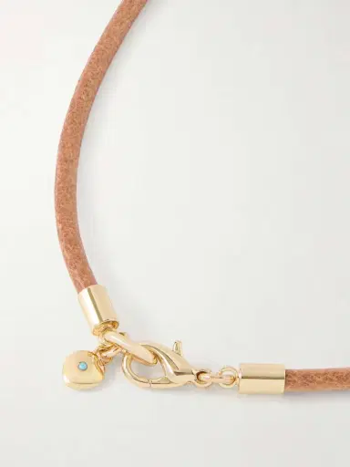 Roxanne Assoulin The Leather Stone Gold-tone, Multi-stone And Leather Necklace | Thumbnail 3 Roxanne Assoulin The Leather Stone Gold-tone, Multi-stone And Leather Necklace | Thumbnail 3