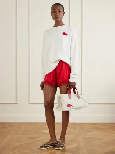 Staud +da Adolfo Port Logo Embroidered Canvas Tote | Thumbnail 2 Staud +da Adolfo Port Logo Embroidered Canvas Tote | Thumbnail 2