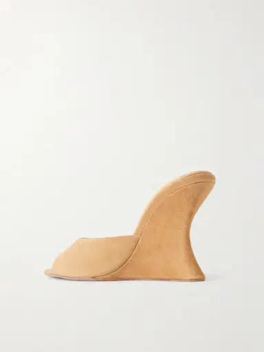 Aquazzura Bisous 95 Suede Wedge Sandals | Thumbnail 3