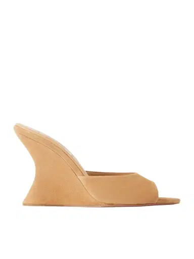 Aquazzura Bisous 95 Suede Wedge Sandals | Thumbnail 1