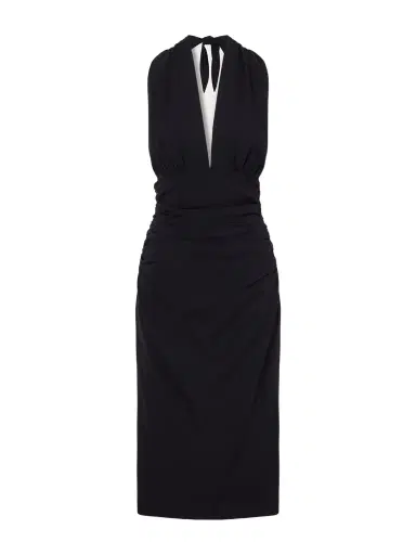 Dolce & Gabbana Halterneck Backless Silk-blend Midi Dress | Thumbnail 1 Dolce & Gabbana Halterneck Backless Silk-blend Midi Dress | Thumbnail 1