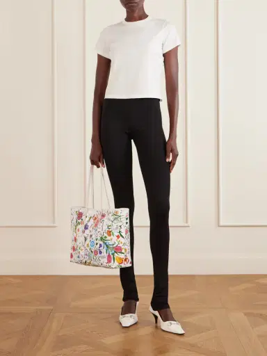 Gucci Leather-trimmed Floral-print Coated-canvas Tote | Thumbnail 3
