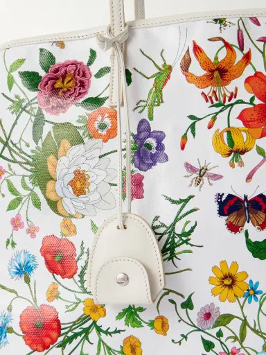 Gucci Leather-trimmed Floral-print Coated-canvas Tote | Thumbnail 5