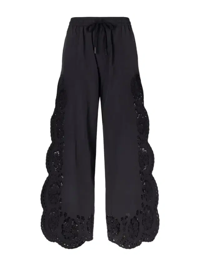 Sea Vittoria Broderie Anglaise-trimmed Shell Wide-leg Pants
