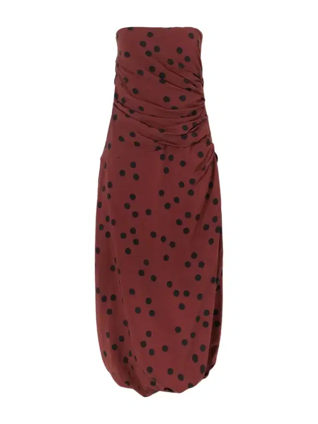 Proenza Schouler Nayara Strapless Gathered Polka-dot Crepe Midi Dress