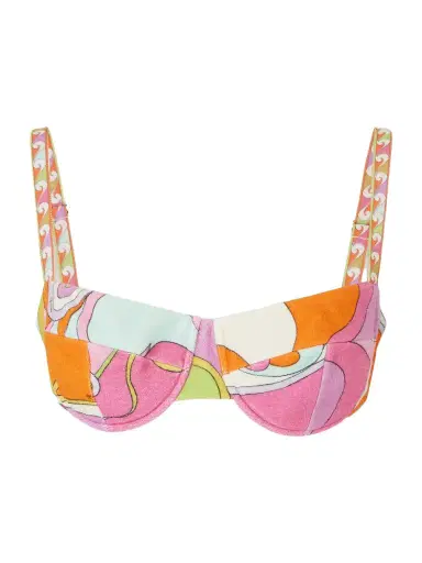 PUCCI Printed Cotton-terry Bikini Top | Thumbnail 1 PUCCI Printed Cotton-terry Bikini Top | Thumbnail 1