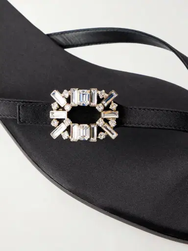 Roger Vivier Infradito Embellished Satin Thong Sandals | Thumbnail 5