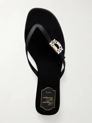 Roger Vivier Infradito Embellished Satin Thong Sandals | Thumbnail 6