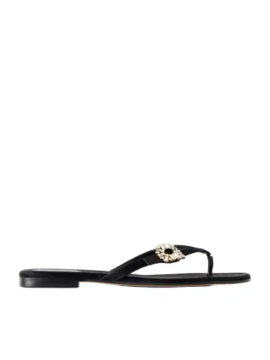 Roger Vivier Infradito Embellished Satin Thong Sandals | Thumbnail 1