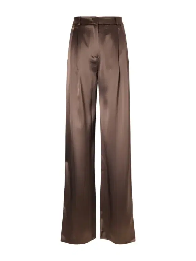 Keckler Pleated Satin High-rise Straight-leg Pants