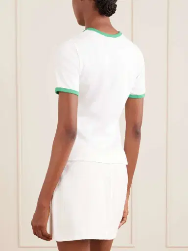 Courrèges Logo-embroidered Cotton-jersey T-shirt | Thumbnail 4 Courrèges Logo-embroidered Cotton-jersey T-shirt | Thumbnail 4