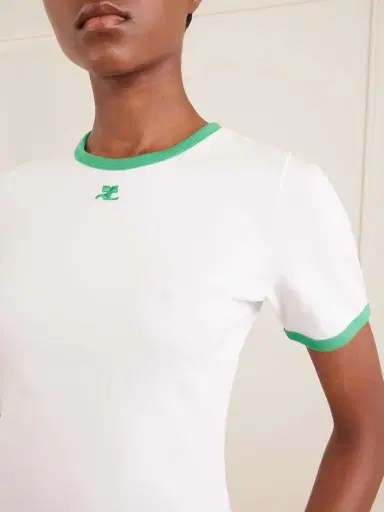 Courrèges Logo-embroidered Cotton-jersey T-shirt | Thumbnail 5 Courrèges Logo-embroidered Cotton-jersey T-shirt | Thumbnail 5
