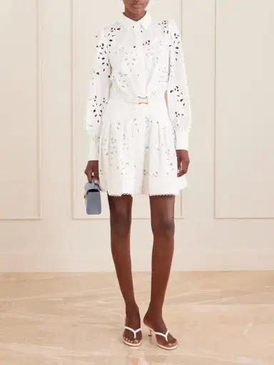 Rebecca Vallance Artesan Beltedbroderie Anglaise Poplin Mini Dress | Thumbnail 2