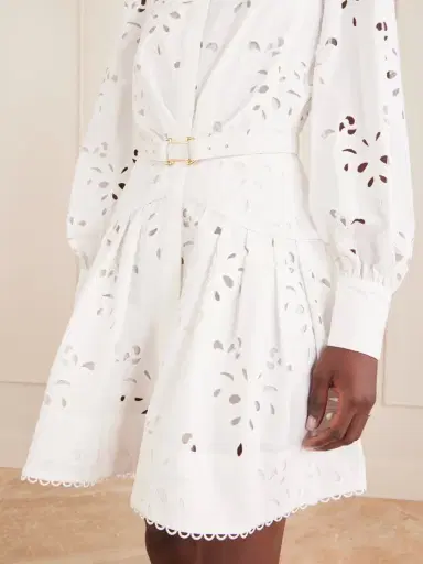 Rebecca Vallance Artesan Beltedbroderie Anglaise Poplin Mini Dress | Thumbnail 4