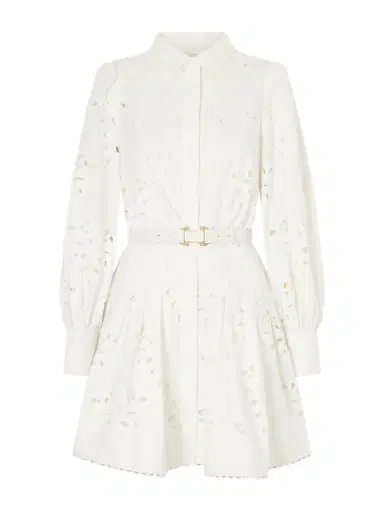 Rebecca Vallance Artesan Beltedbroderie Anglaise Poplin Mini Dress | Thumbnail 1