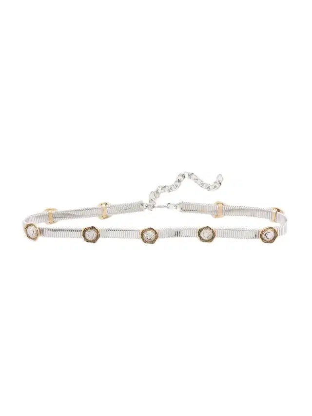 MAISON MAYLE Flora Embellished Silver-tone Belt