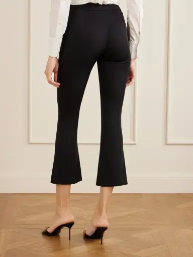 Dolce & Gabbana Charmeuse Cropped Silk-blend Flared Pants | Thumbnail 3