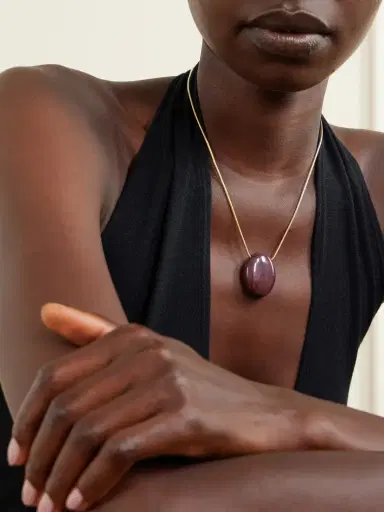 LIÉ STUDIO The Julia Gold-plated And Mookaite Pendant Necklace | Thumbnail 2