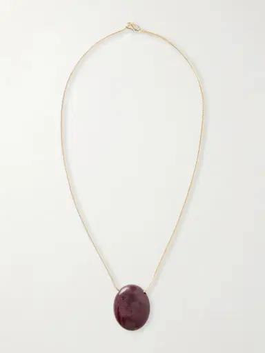 LIÉ STUDIO The Julia Gold-plated And Mookaite Pendant Necklace | Thumbnail 4
