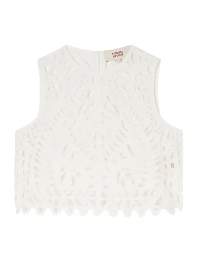 Emporio Sirenuse Ada Brisé Cropped Embroidered Cotton Top