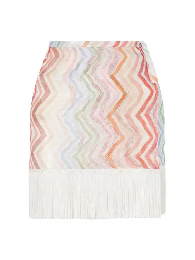 Missoni Striped Fringed Crochet-knit Wrap Mini Skirt | Thumbnail 1 Missoni Striped Fringed Crochet-knit Wrap Mini Skirt | Thumbnail 1