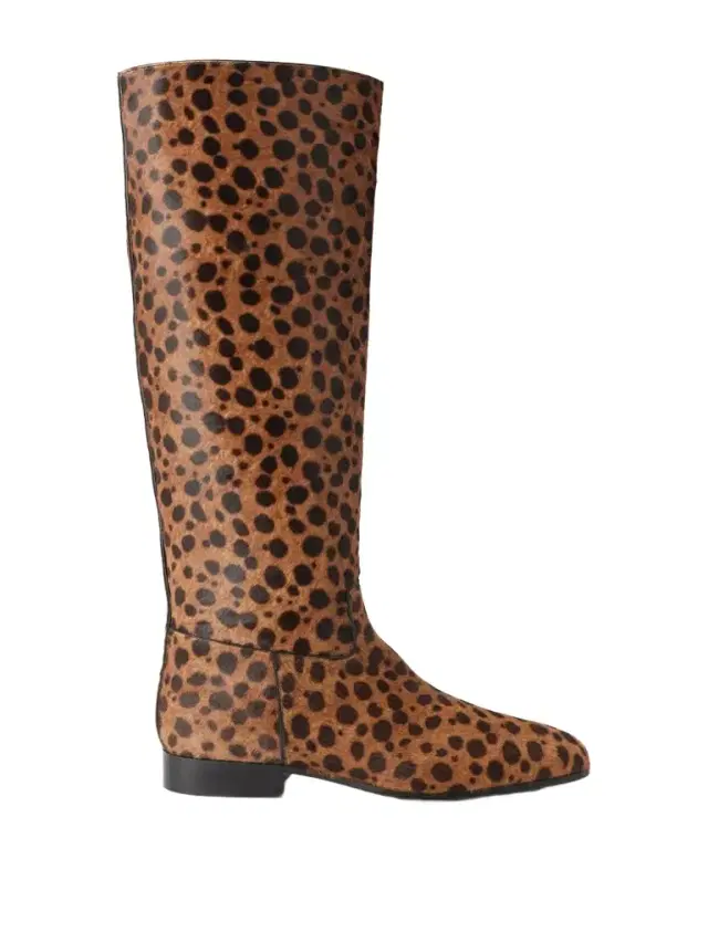 Herbert Levine Rein It Animal-print Pony-hair Knee Boots