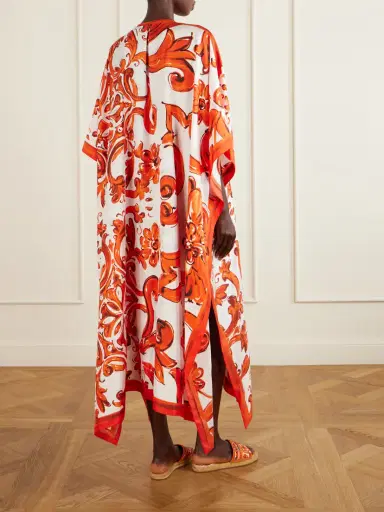 Dolce & Gabbana Maiolica Printed Silk Maxi Dress | Thumbnail 3 Dolce & Gabbana Maiolica Printed Silk Maxi Dress | Thumbnail 3