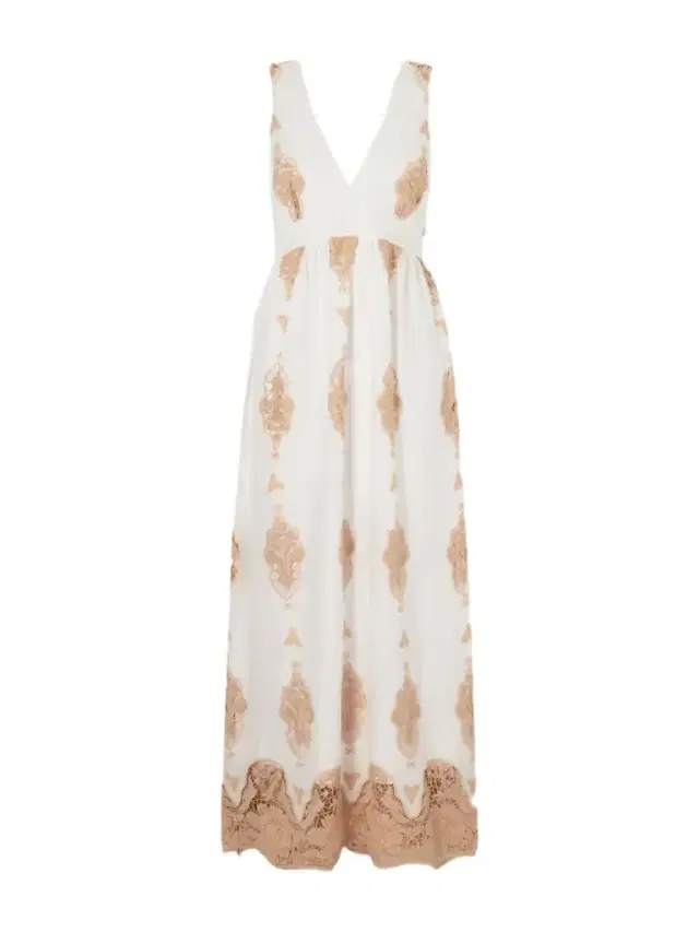 Miguelina Jenny Broderie Anglaise Linen Maxi Dress