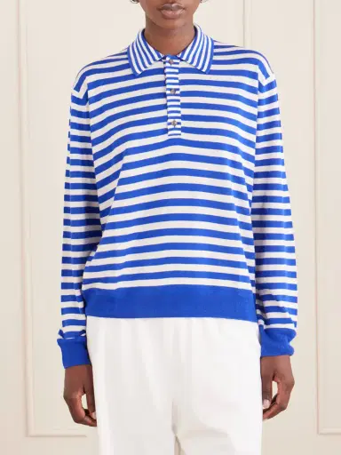 La Ligne Ben Striped Silk, Wool And Cashmere-blend Polo Sweater | Thumbnail 3 La Ligne Ben Striped Silk, Wool And Cashmere-blend Polo Sweater | Thumbnail 3