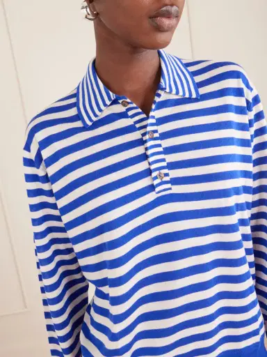 La Ligne Ben Striped Silk, Wool And Cashmere-blend Polo Sweater | Thumbnail 5 La Ligne Ben Striped Silk, Wool And Cashmere-blend Polo Sweater | Thumbnail 5