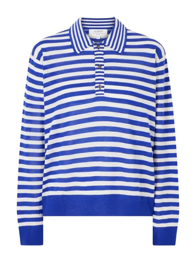 Ben Striped Silk, Wool And Cashmere-blend Polo Sweater