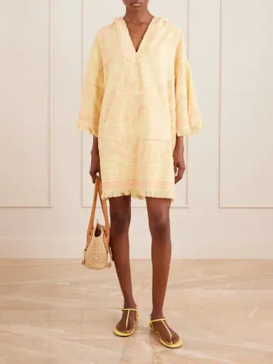 Zimmermann Solstice Hooded Fringed Jacquard-knit Cotton-terry Coverup | Thumbnail 2