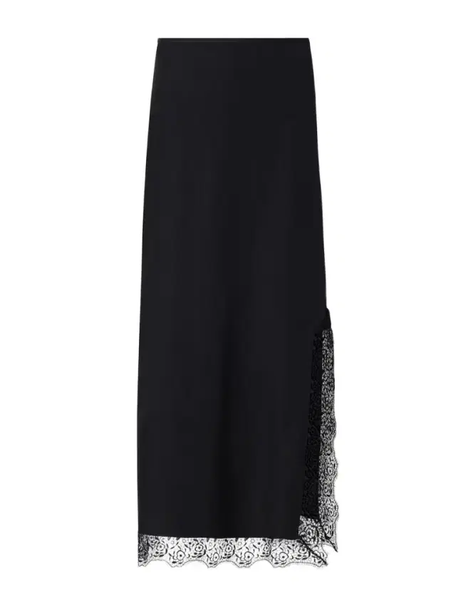 Phoenix Lace-trimmed Silk-blend Midi Skirt