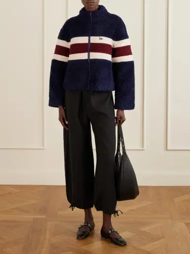Sea Georgie Striped Wool-trimmed Fleece Jacket | Thumbnail 2