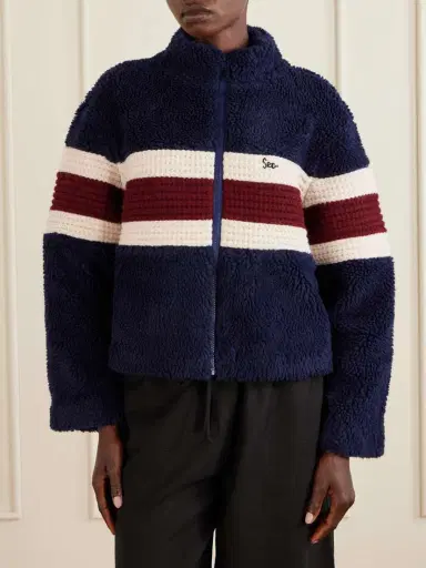 Sea Georgie Striped Wool-trimmed Fleece Jacket | Thumbnail 3
