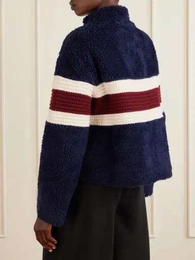 Sea Georgie Striped Wool-trimmed Fleece Jacket | Thumbnail 4
