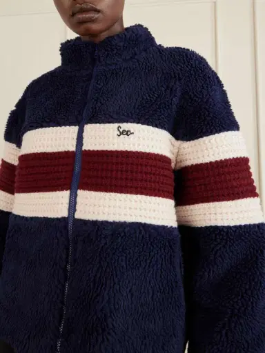Sea Georgie Striped Wool-trimmed Fleece Jacket | Thumbnail 5