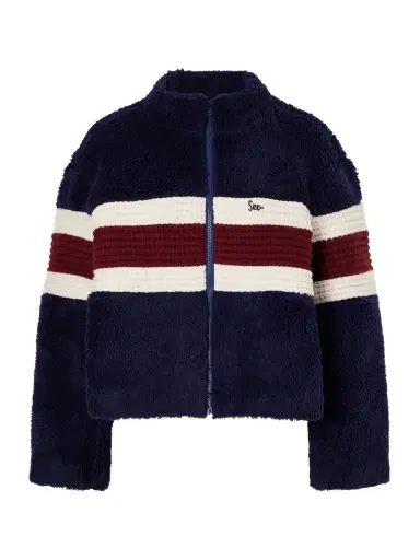 Sea Georgie Striped Wool-trimmed Fleece Jacket | Thumbnail 1