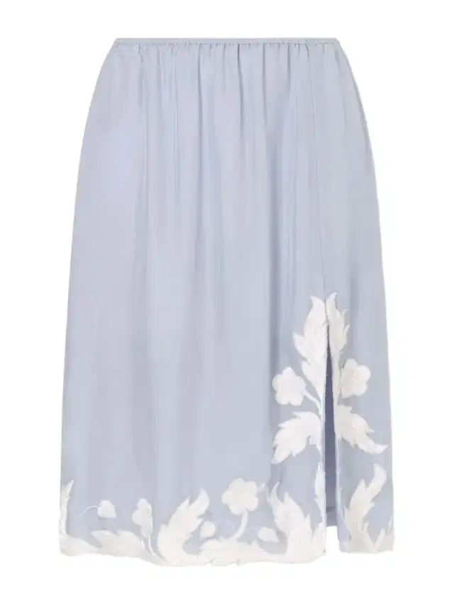 Embroidered ilk-satin Midi kirt